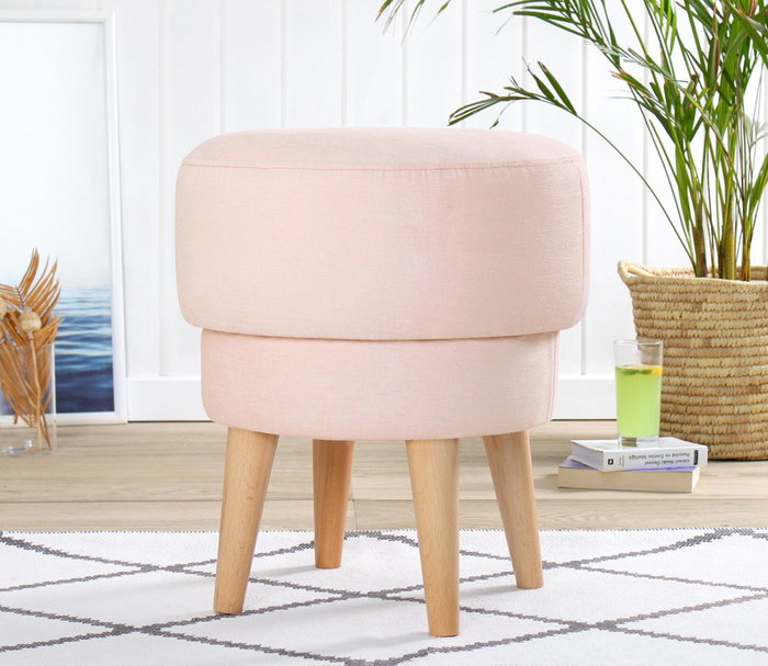 Atelier Del Sofa Puf de Lino Rosa Atelier Del Sofa Puf de Lino Rosa